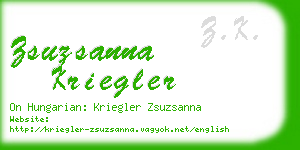 zsuzsanna kriegler business card